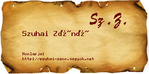 Szuhai Zénó névjegykártya
